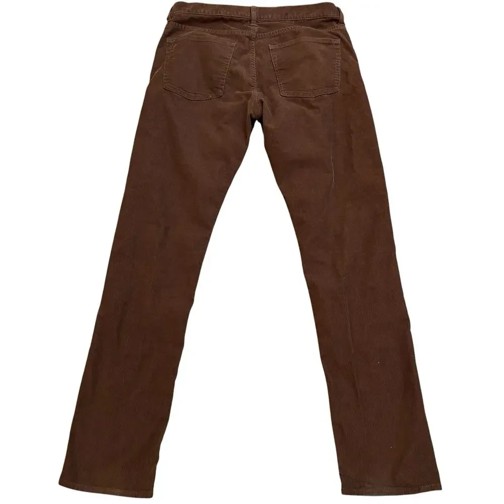 J. Crew 770 Straight Fit Dark Khaki Corduroy 5-Pocket Pant 32x34 Cotton Stretch*